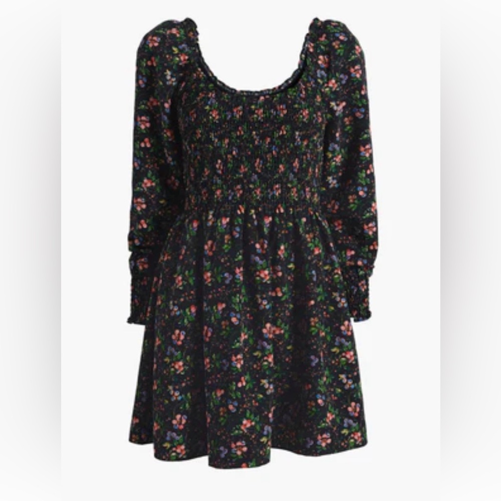 Hill House Black Floral Mini Dress